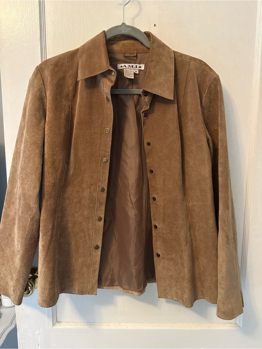 Vintage Women's Brown Suede Button-Front Jacket
